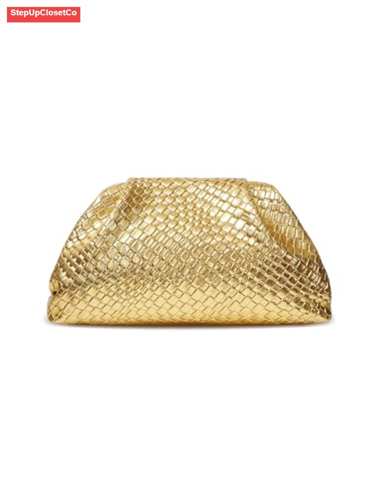 Woven Faux Leather Clutch Evening Bag Weddings Party Prom